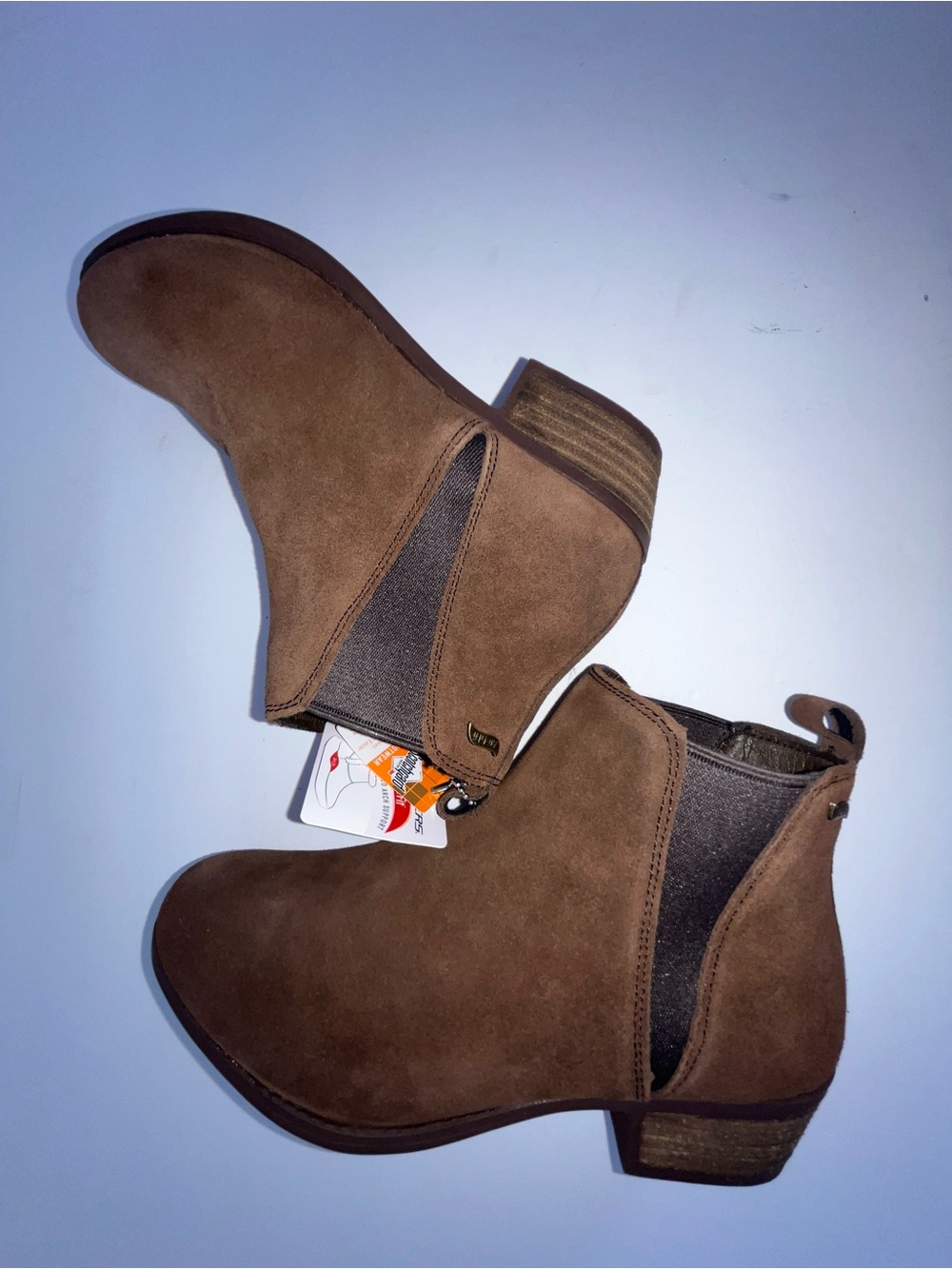 Skechers Arch Fit Boots Girls Brown Leather Air Cooled Memory Foam Comfort NWT